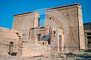 Pylon of the Temple of Isis in Philae on Agilika Island