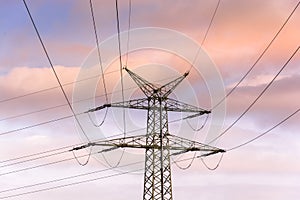 Pylons against a beautiful sky