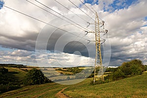 Pylons in countryside