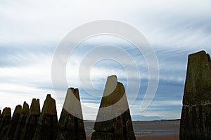 Pylons leading to Cramond island