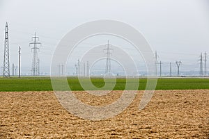 Pylons and power lines