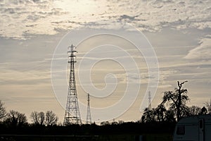 Pylons at sunrise