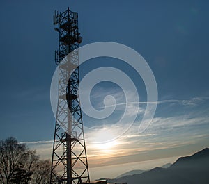 Pylons with telecommunication repeaters