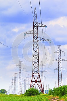 Pylons and transmission power lines