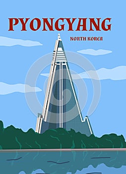 Pyongyang, north Korea illustration best for travel poster