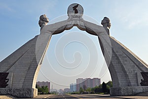 Pyongyang, North Korea. National Reunification monument