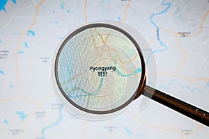 Pyongyang, North Korea. Political map