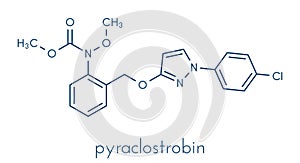 Pyraclostrobin fungicide molecule. Skeletal formula photo