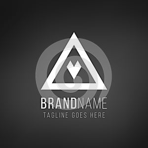 Pyramid abstract Creative triangle symbol design for company logo. Corporate tech geometric identity concept. Stock Vector
