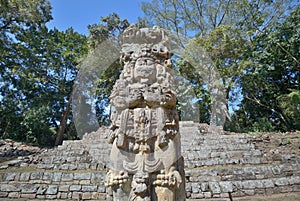 Pyramid in the ancient Mayan city of Copan in Honduras. photo