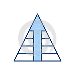 Pyramid with Arrow related vector icon