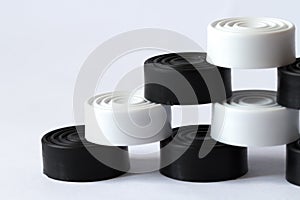 Pyramid of black and white checkers