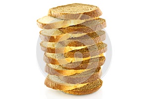 Pyramid of bread pieces