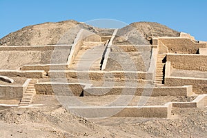 Pyramid at Cahuachi archeological site, the main ceremonial center of Nazca culture, Peru