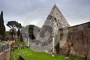 The Pyramid of Cestius, Rome