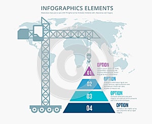 Pirámide cuadro opciones construcción infografias 