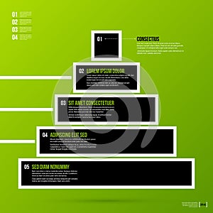 Pyramid chart template on fresh green background