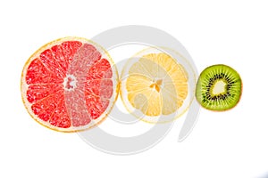 Pyramid charts of Fruits, top, traffic lights photo