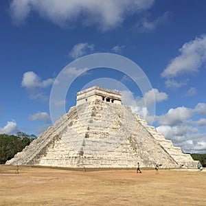 Pyramid at Chichen Itza Mexico in Spring