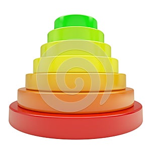 Pyramid of colored discs