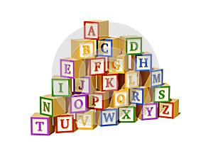 Pyramid of Colorful Alphabet Blocks
