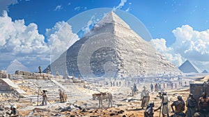 Pyramid Construction: Intriguing Depiction of Gizeh\'s Great Pyramids