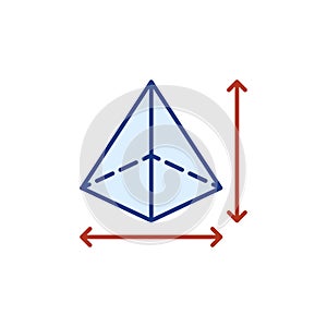 Pyramid Dimensions vector concept colored icon or symbol