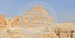 Pyramid of Djoser called the Step Pyramid of Djoser in the Saqqara necropolis, Egypt