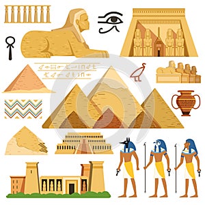 Pyramid of egypt. History landmarks. Cultural objects and symbols of egyptians