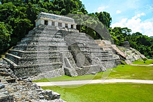 Pyramid in the forest, Temple of the Inscriptions. Palenque, Mexico photo