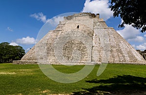 The Pyramid of the fortune teller, also called the sorcerer, the dwarf or the great ChilÃÂ¡n, 1 is a 35m high Mayan construction photo