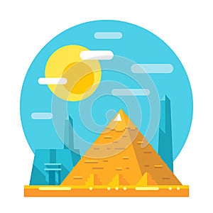 Pyramid of Giza flat design landmark