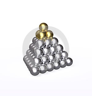 Pyramid with gold and silver balls