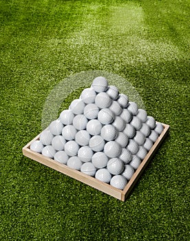 Golf training in the driving range