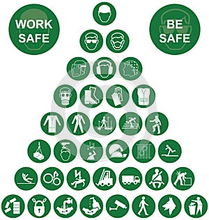 Pyramid Health and Safety Green Icon collection