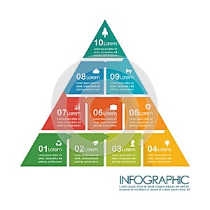 Pyramid infographic chart template