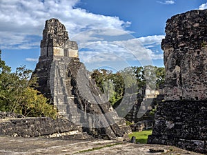 Pyramid of the Jaguar in the national most important Mayan city of Tikal Park, Guatemala