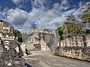 Pyramid of the Jaguar in the national most important Mayan city of Tikal Park, Guatemala