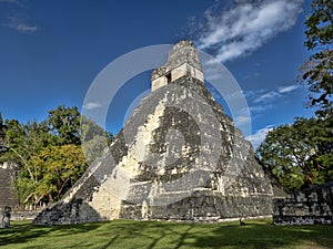 Pyramid of the Jaguar in the national most important Mayan city of Tikal Park, Guatemala