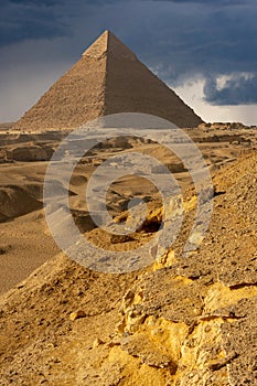 Pyramid of Khafre (also read as Khafra, Khefren) or of Chephren from Ancient Egyptian photo