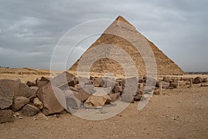 Pyramid of Khafre also read as Khafra, Khefren or of Chephren is the second-tallest and second-largest of the Ancient Egyptian