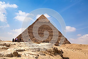 The pyramid of Khafre thoushands years stand photo