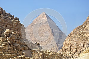The pyramid of Khafre or of Chephren