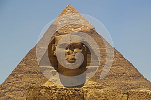 Pyramid of Khafre (Chepren) and the Sphinx in Giza - Cairo - Egypt