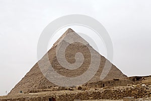 The Pyramid of Khafre at the Giza Pyramid Complex in Giza, Egypt