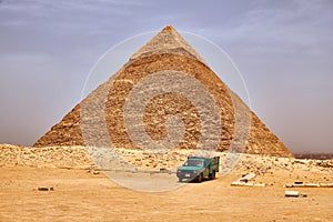 The Pyramid of Khafre - Pyramid of Chephren, Giza Plateau, Cairo, Egypt