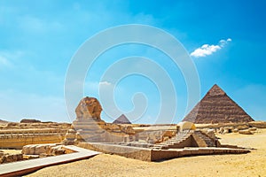 Pyramid of Khafre, Pyramid of Mikerin and the Great Sphinx