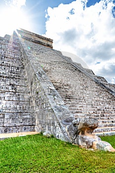 Pyramid of Kukulcan at Chichen Itza in Yucatan Peninsula, Mexico
