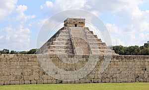 Pyramid of Kukulcan located in Chichen Itza Yucatan Mexico