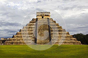 Pyramid Kukulkan temple. Chichen Itza. Mexico. Maya civilization photo